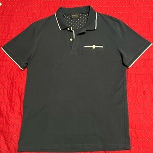 Blue Polo Shirt with Classic Collar Design